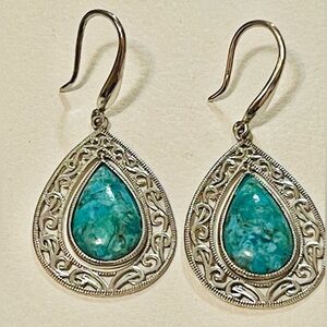 Vintage 925 Barse Thailand STERLING & Turquoise Earrings